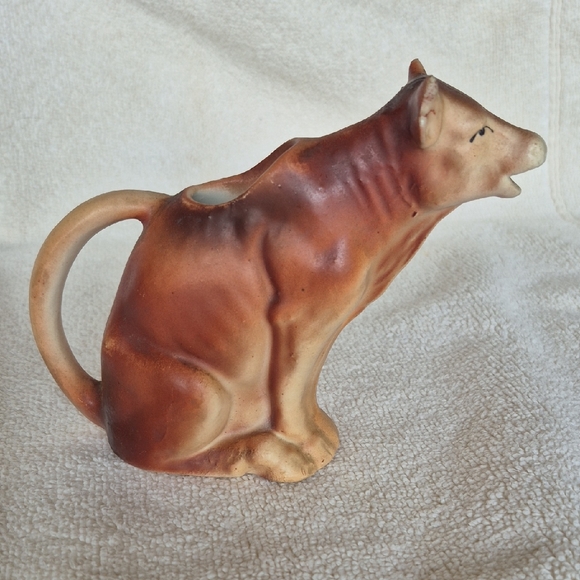 None Other - Vintage Cow Shaped Ceramic Creamer. Made In Czechoslovakia With Broken Ear.